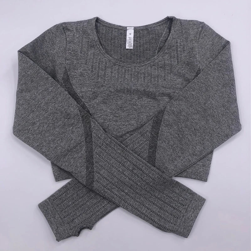 Women Workout Clothes Gym Wear Tracksuits Yoga Jogging Track Outfit Legging Long Sleeves Shirts Suits