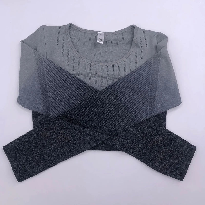 Women Workout Clothes Gym Wear Tracksuits Yoga Jogging Track Outfit Legging Long Sleeves Shirts Suits